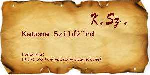 Katona Szilárd névjegykártya